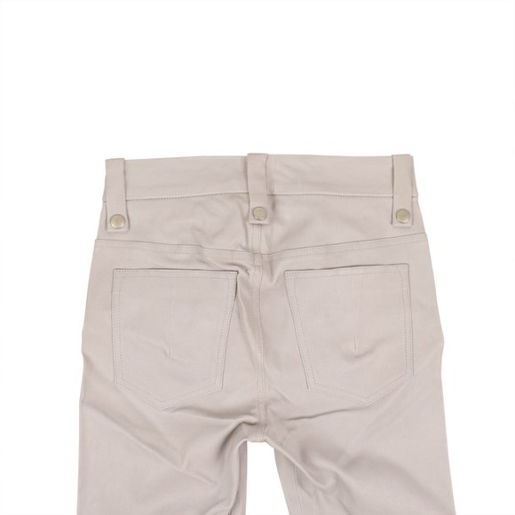 UNRAVEL PROJECT Ice Gray Leather Lace-Up Front Cropped Pants Size 27 $2170 - Picture 4 of 4